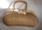 Vintage rieten, rotan, stevige handtas met binnenkant jute, Ophalen of Verzenden, Zo goed als nieuw, Handtas