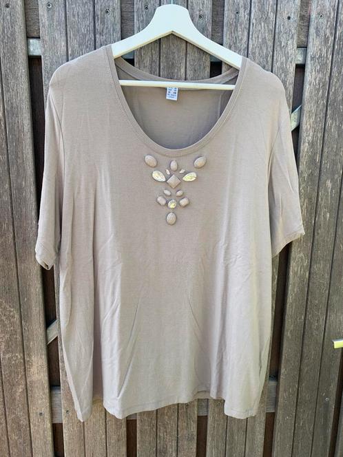 Shirt grijs – dames – kralenversiering – maat 48, Kleding | Dames, T-shirts, Zo goed als nieuw, Maat 46/48 (XL) of groter, Grijs