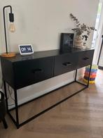 Zwart metalen dressoir - 160cm breed, Huis en Inrichting, Ophalen, Gebruikt, 150 tot 200 cm, Metaal