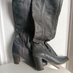 Donkerblauwe leren laarzen - Maat 38, Kleding | Dames, Schoenen, Blauw, Ophalen of Verzenden, Zo goed als nieuw, Hoge laarzen