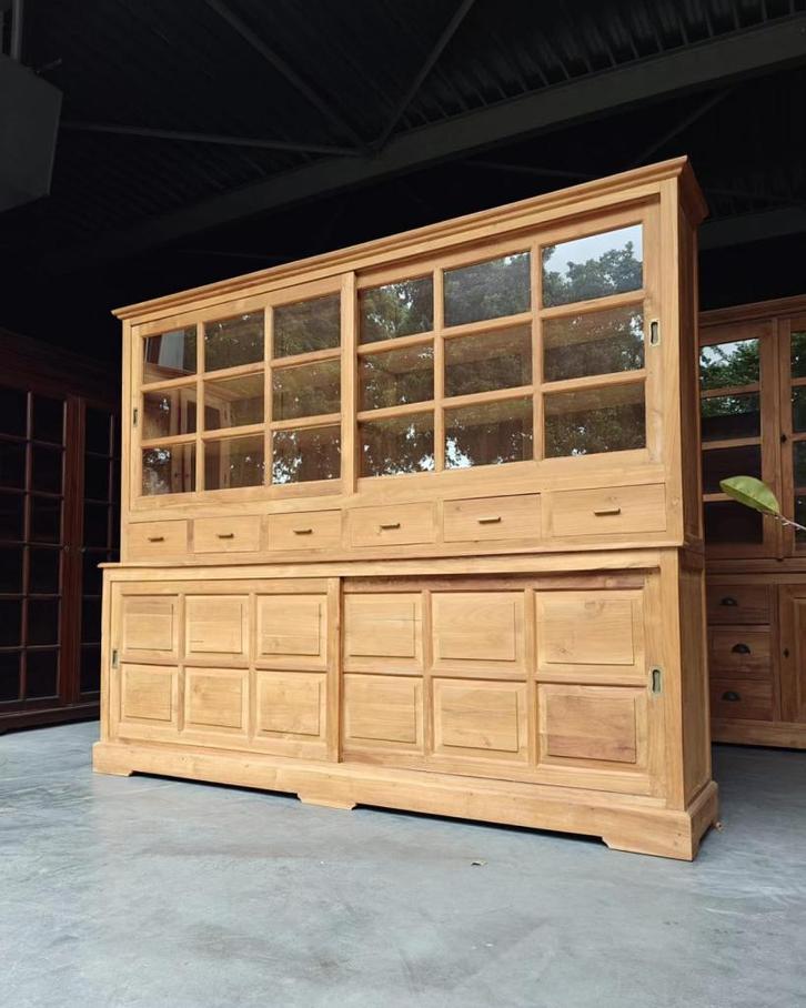 Stoere Buffetkast | Teak Servieskast | Winkelkast #1958, Huis en Inrichting, Kasten | Buffetkasten, 200 cm of meer, 200 cm of meer