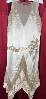 Vintage Satijnen Wit Print Jurkje maat M, Kleding | Dames, Maat 38/40 (M), Overige typen, Verzenden, Wit