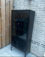 Metalen Vitrinekast Zwart, Huis en Inrichting, Kasten | Boekenkasten, Zo goed als nieuw, Metaal, 150 tot 200 cm, 25 tot 50 cm