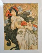 Grote Uniek Alphonse Mucha Art Nouveau dag Poster litho 2024, Antiek en Kunst, Verzenden