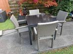 Tuintafel met 4 stoelen, Tuin en Terras, Ophalen, Gebruikt, Aluminium