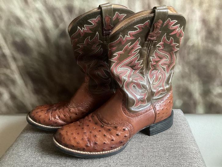 Ariat heren western laarzen westernlaarzen struisvogel leer, Dieren en Toebehoren, Paardrijkleding, Zo goed als nieuw, Heren, Schoeisel