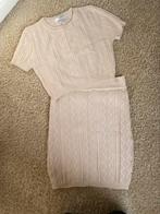 By Clara 2-delig Beige set strakke rok + crop top mt. Xs/s, Beige, Ophalen of Verzenden, Zo goed als nieuw, Maat 36 (S)