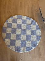 Lila wit geblokt vloerkleed - 97 cm, Ophalen, Wit, Rond, 50 tot 100 cm