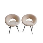 Set 2 x vintage space age design stoel, Ophalen, Gebruikt, Twee, Wit