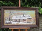 Olieverfschilderij OUD LIMBURGS HUISJE, Antiek en Kunst, Ophalen