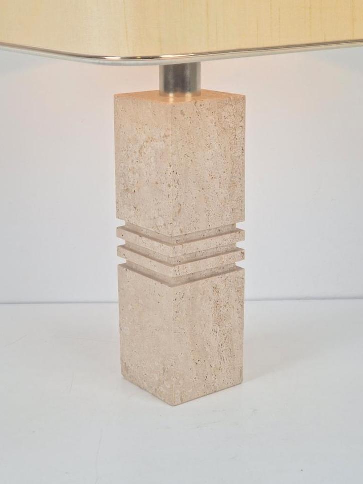 Japandi fratelli mannelli tafellamp travertijn Italië ´70, Huis en Inrichting, Lampen | Tafellampen, Zo goed als nieuw, Minder dan 50 cm