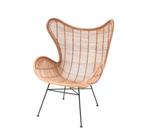 HKliving Rotan Egg fauteuil, Huis en Inrichting, Stoelen, Ophalen of Verzenden, Metaal, Zo goed als nieuw, Eén