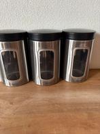 3 Brabantia Voorraadbussen RVS Zwart - Nette Staat, Ophalen of Verzenden, Zo goed als nieuw