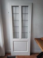 Binnendeur glas in lood wit opdek rechtsdraaiend 83 x 211,5, Doe-het-zelf en Verbouw, Deuren en Horren, Ophalen, 80 tot 100 cm