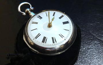 Zakhorloge spillegang dubb. kast zilver B'ham 1806  !!MINT!! beschikbaar voor biedingen