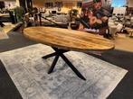 Eettafel ovaal 210 €299,- Mangohout Direct leverbaar E-7320, Overige houtsoorten, 100 tot 150 cm, Ophalen of Verzenden, Ovaal