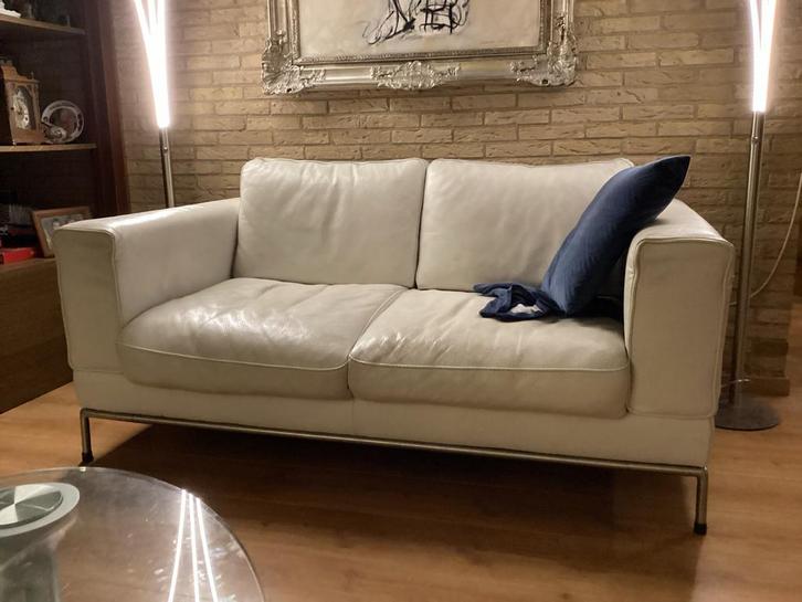 Nette leren Ikea bank - Goede staat!, Huis en Inrichting, Banken | Bankstellen, Gebruikt, Rechte bank, Tweepersoons, 150 tot 200 cm