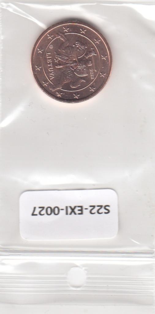S22-EXI-0027-M21 Lithuania 5 cent UNC 2022 KM207, Postzegels en Munten, Munten | Europa | Euromunten, 5 cent, Overige landen, Verzenden