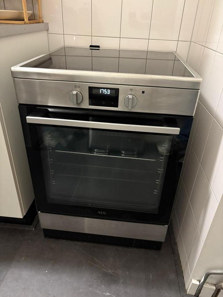 AEG CIB6641ABM fornuis inductie en oven, Witgoed en Apparatuur, Fornuizen, Gebruikt, Vrijstaand, Inductie, 4 kookzones, 85 tot 90 cm