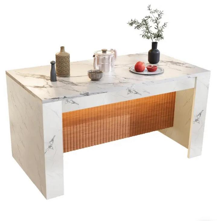 Bartafel keukeneiland marmer wit 160 80 led wandpaneel tafel, Huis en Inrichting, Tafels | Eettafels, Nieuw, 150 tot 200 cm, 50 tot 100 cm