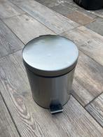 RVS Prullenbak met Pedaal, Huis en Inrichting, Gebruikt, Met pedaal, Ophalen of Verzenden, Minder dan 10 liter