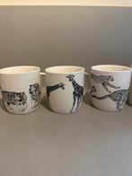 6 mokken met dierenprint, Antiek en Kunst, Ophalen of Verzenden
