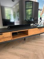 Tv meubel eiken / zwart 200cm, Ophalen, Eikenhout, Zo goed als nieuw, 200 cm of meer