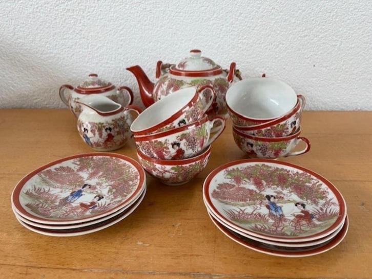 Compleet Chinees theeservies, Huis en Inrichting, Keuken | Servies, Zo goed als nieuw, Compleet servies, Overige stijlen, Aardewerk