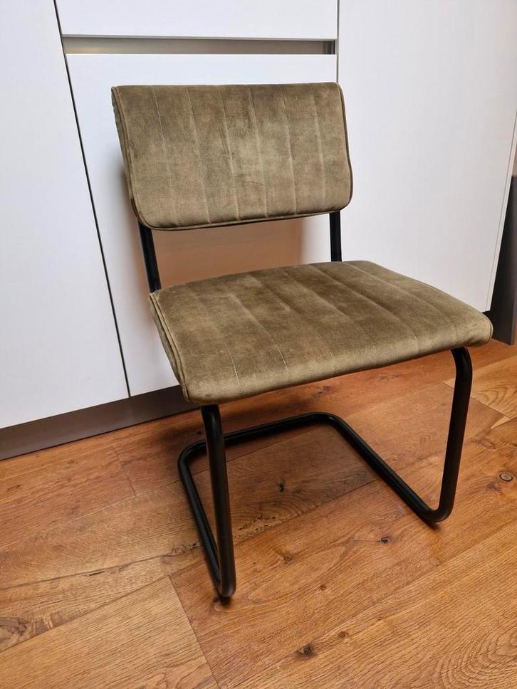 6 groene buisframe stoelen. Zo goed als nieuw!, Huis en Inrichting, Stoelen, Zo goed als nieuw, Vijf, Zes of meer stoelen, Overige kleuren