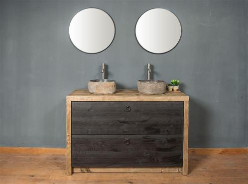 Prachtig badkamermeubel van steigerhout, Huis en Inrichting, Badkamer | Badkamermeubels, Nieuw, Wastafelkast, Minder dan 100 cm