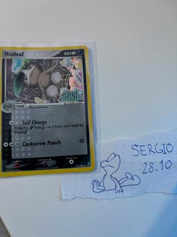 Nuzleaf 39/100 - Pokemon crystal guardians stamped beschikbaar voor biedingen