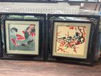 2 mooie schilderijen met borduursels, Antiek en Kunst, Ophalen