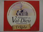 bieretiket Belgie 19-10 (12L) abbaye de val dieu, Verzamelen, Biermerken, Ophalen of Verzenden, Gebruikt, Overige typen, Overige merken