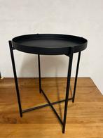 Bijzettafel tafeltje zwart metaal Kwantum, Minder dan 55 cm, Modern / industrieel, Metaal of Aluminium, Rond