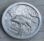 Vintage aluminium onderzetter zwijn keuken koken rond, Antiek en Kunst, Ophalen of Verzenden