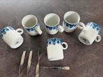 Marcel wanders 6 koffie kopjes en 4 roerstaafjes, Ophalen of Verzenden, Zo goed als nieuw, Overige typen