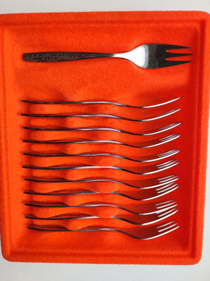 Gero Zilmeta gebaksvorkjes vintage (12 stuks), Antiek en Kunst, Antiek | Bestek, Ophalen of Verzenden