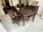Eetkamertafel incl 6 stoelen, Huis en Inrichting, Complete eetkamers, Ophalen, Zo goed als nieuw, Coloniaal, 4 tot 6 stoelen