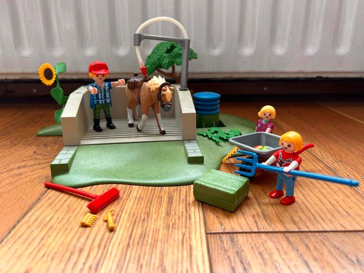 Playmobil Paarden Wasbox - Complete Set, Kinderen en Baby's, Speelgoed | Playmobil, Gebruikt, Complete set, Ophalen