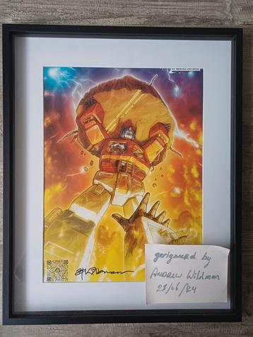 Transformers ingelijst poster signed Andrew Wildman beschikbaar voor biedingen