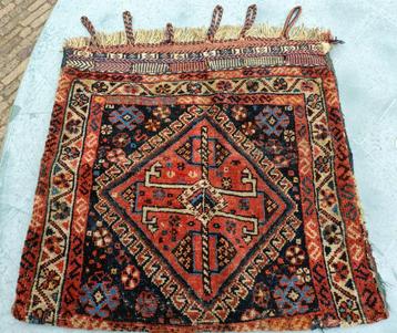 Antieke kamelentas Perzisch tapijt kelim AFSHAR 65x65 (KP18) beschikbaar voor biedingen