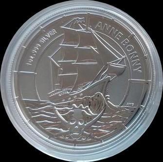Zilveren 1 oz Anne Bonny Pirate 2021., Postzegels en Munten, Munten | Oceanië, Losse munt, Zilver, Ophalen of Verzenden