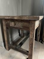 Stoere houten bijzettafel - Old Farm Collectie, Huis en Inrichting, Tafels | Sidetables, Ophalen, 50 tot 100 cm, 75 cm of meer