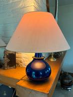 Vintage kobalt blauwe glazen mondgeblazen lamp, Antiek en Kunst, Antiek | Glas en Kristal, Ophalen of Verzenden