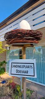 Nr 1 Compleet Ooievaarsnest Landingsplaats met Ei & Ooievaar, Ophalen of Verzenden, Zo goed als nieuw, Geboortebord