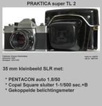 PRAKTICA SUPER TL 2 + PENTACON AUTO 1.8/50 mm + tas, Audio, Tv en Foto, Fotocamera's Analoog, Ophalen of Verzenden, Gebruikt, Spiegelreflex