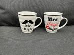 2 nieuwe Mr. & Mrs Always right bekers geen schade, Huis en Inrichting, Keuken | Servies, Ophalen, Keramiek, Nieuw, Overige stijlen