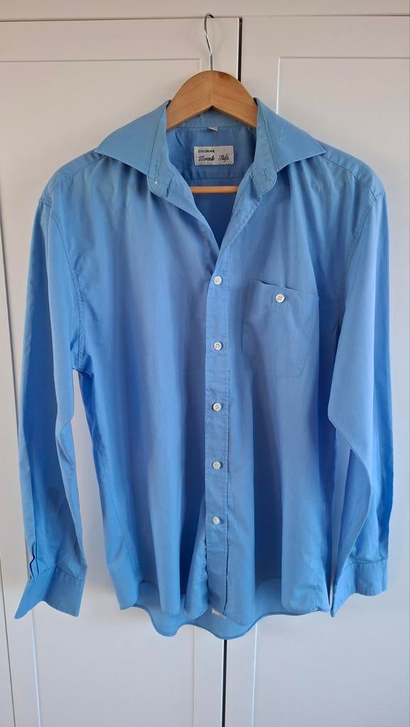 Heren overhemd Zwarte Tulp maat M, Kleding | Heren, Overhemden, Ophalen of Verzenden, Zo goed als nieuw, Blauw