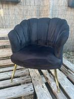 Zwarte Schelp Fauteuil met gouden poten, Ophalen, Eric Custer, Minder dan 75 cm, Zo goed als nieuw