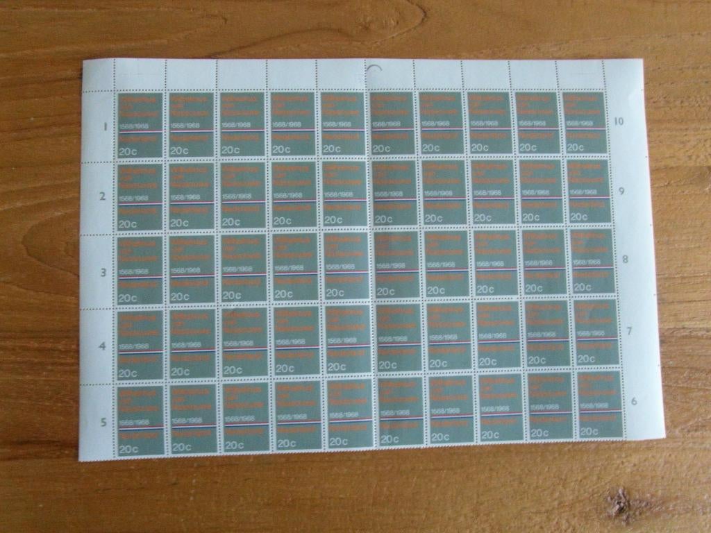 908 400 Jaar Wilhelmus in vel van 50 zegels 1968 Postfris, Postzegels en Munten, Postzegels | Nederland, Ophalen of Verzenden